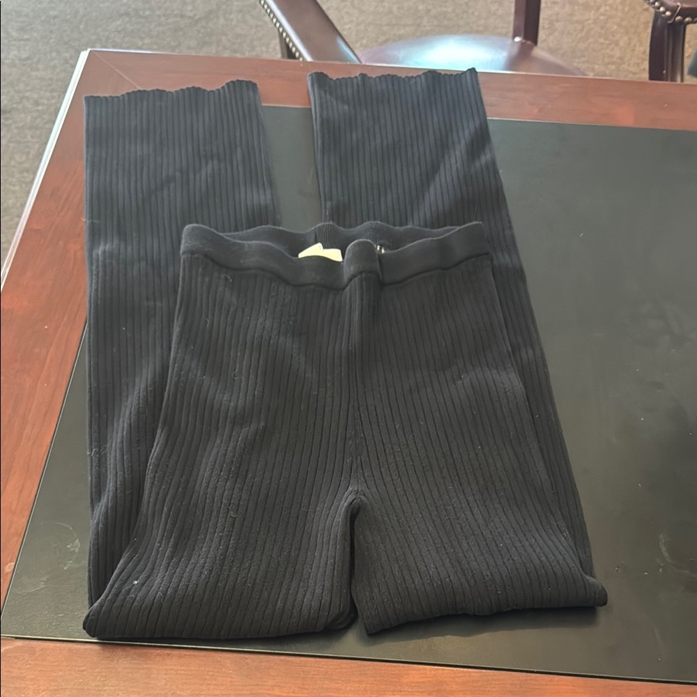 H&M Black Ribbed Knit Trousers